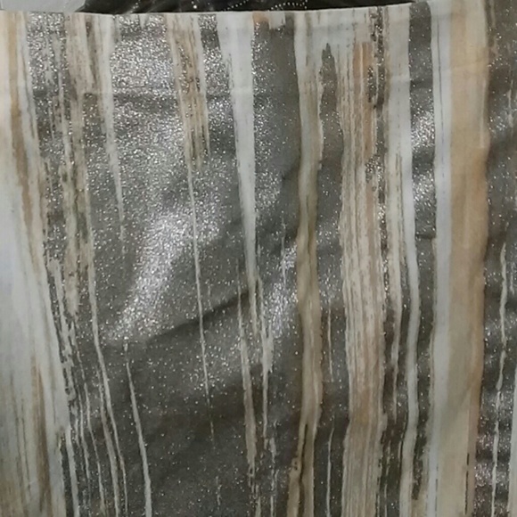 Nature vs Future Stretch White, Gold & Silver Cotton Skirt Size Small - Picture 2 of 6